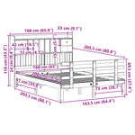 ZNTS Bookcase Bed without Mattress Wax Brown 160x200 cm Solid Wood Pine 3322816