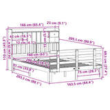 ZNTS Bookcase Bed without Mattress 160x200 cm Solid Wood Pine 3322800