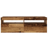 TV Cabinet with LED Lights Old Wood 120x35x40 cm Engineered Wood 856305