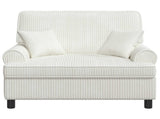 XXL Armchair with Cushions Cream 1.5 Lines Fabric 42043499