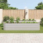 Garden Raised Bed 400x80x81 cm Galvanised Steel Silver 45511