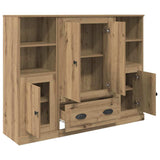 Highboard with Drawer 3 pcs Artisan Oak Engineered Wood 3402675