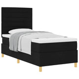 Box Spring Bed with Headboard Black 100 x 200 cm Fabric 3339520