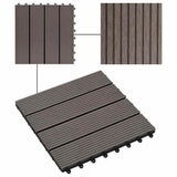 11 pcs Decking Tiles WPC 30x30 cm 1 sqm Dark Brown 45025