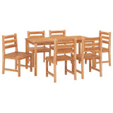 Garden Dining Set Natural Teak Solid Teak Wood 6 Seater Durable 3157188