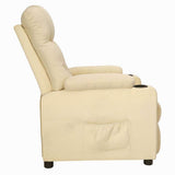 Recliner Chair Cream Fabric 339091