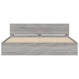 Bed Frame Grey Sonoma Engineered wood, Plywood slats 200 x 200 cm 3207586