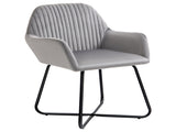 Modern Arm Chair Upholstered Accent Chair with Metal Base for Living Room Grey T3398P328182