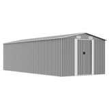 Garden Shed 257x580x181 cm Metal Grey 143353