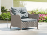 Rattan Garden Chairs Set of 2, Outdoor Rattan Chairs with Cushions, Armrests and High Back, PE T3398P377535