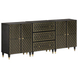 Side Cabinets 3 pcs 60x33x75 cm Solid Wood Mango 3206312