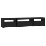 TV Cabinet with LED Lights Black 195x35x40 cm 3152739