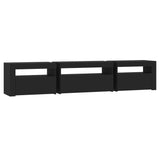 TV Cabinet with LED Lights Black 195x35x40 cm 3152739