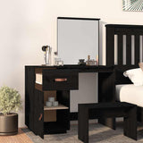 Dressing Table Black 95x50x134 cm Solid Wood Pine 820091