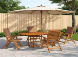 5-Piece Garden Dining Set Natural Solid Acacia Wood 3434485