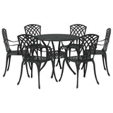 Garden Dining Set 7 pcs Black Aluminium 3334721