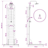 Outdoor Shower 223 cm Solid Pine Wood and Stainless Steel White 886329