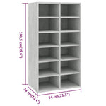 Shoe Rack Concrete Grey 54x34x100.5 cm Engineered Wood 800400