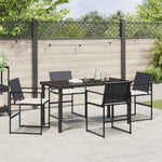 Garden Dining Set 5 pcs Black Poly rattan 3379330