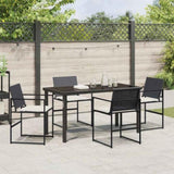 Garden Dining Set 5 pcs Black Poly rattan 3379330