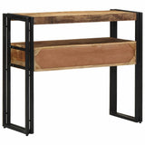 Console Table with Shelf Brown 90 x 33 x 75 cm Solid Mango Wood 4102742