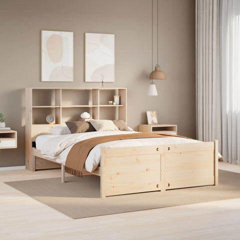 Bookcase Bed without Mattress 140x200cm Solid Wood Pine 3322471