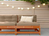 Garden Middle Sofa Solid Pine Wood Wax Brown 62 x 62 x 70.5 cm 865491