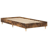 Bed Frame No Mattress Smoked Oak 75x190 cm Small Single Engineered Wood 861097