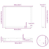 Dining Table Legs U-Shaped 2 pcs White 100x cm Steel 4013197