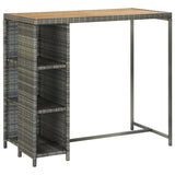 5 Piece Garden Bar Set with Cushions Poly Rattan Grey 3095460
