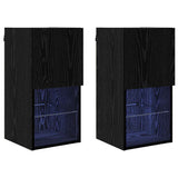 Wall-mounted TV Cabinets 2 pcs Black Oak 30.5 x 30 x 60 cm 882947
