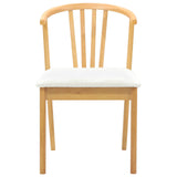 Dining Chair 2 pcs Natural and White Solid Rubberwood 42020401
