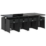 Garden Dining Set Black 3211099