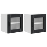 Wall Glass Cabinet PORTO 2 pcs Black 40 x 31 x 40 cm 885188