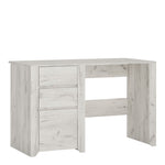 Angel 3 Drawer Desk in White Craft Oak 4218062