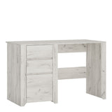 Angel 3 Drawer Desk in White Craft Oak 4218062