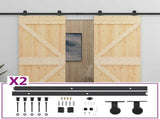 Sliding Door 2 pcs 80 x 210 cm Solid Pine Wood 3444873