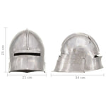 ZNTS Medieval Knight Helmet Antique Replica LARP Silver Steel 286214