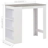 Bar Table with Shelf White 110x50x103 cm 280214