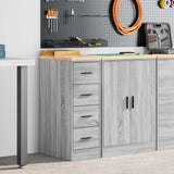 Garage Storage Cabinet Grey Sonoma 30x51x85 cm Solid Wood Pine 860585