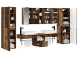 Bathroom Furniture Set 6 pcs Old Wood Engineered Wood and Glass 3407205
