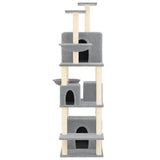 Cat Tree with Sisal Scratching Posts Light Grey 180 cm 171601