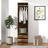 Wardrobe with Drawers Smoked Oak 50x50x200 cm Engineered Wood 815348