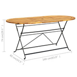 Garden Table 160x85x74 cm Solid Acacia Wood Oval 313162