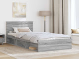 Bed Frame Grey Sonoma 90 x 190 cm Solid Pine Wood 3410659