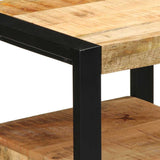 Bathroom Furniture Set 4 pcs Brown and Black Solid Mango Wood 3305646