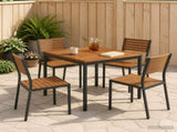 Garden Dinner Table Natural and Black 80 x 80.5 x 75 cm 901310