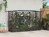 Raised Bed with Trellis and Roof Brown 203.5 x 40 x 125 cm PP 42032511