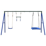Outdoor Swing Set with Swing, Trapeze, Nest Swing 3283616