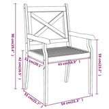 Dining Chair Set of 2 Brown Solid Acacia Wood with an Oil Finish 310305